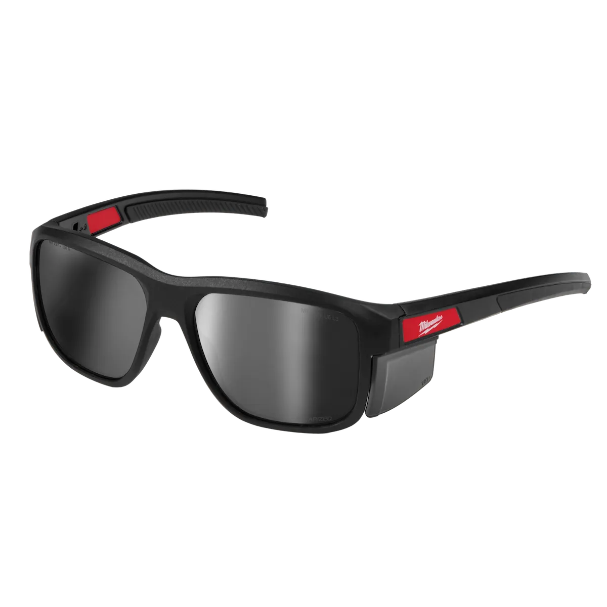 Polarized Full Frame Safety Glasses with Removable Side Shields - Mirrored Dual Coat Lenses