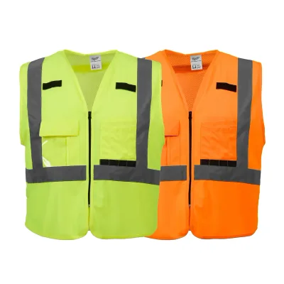 (S/M) Class 2 Orange High Visibility Safety Vest