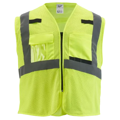 (L/XL) Class 2 Yellow High Visibility Mesh Safety Vest