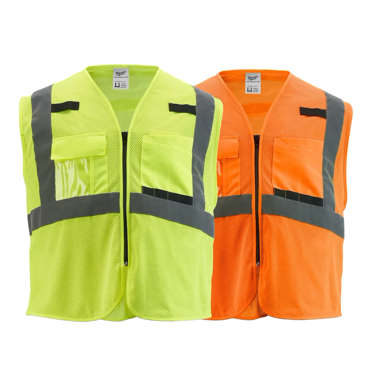 (S/M) Class 2 High Visibility Orange Mesh Safety Vest