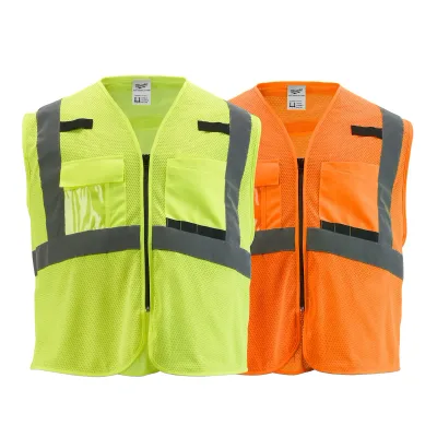 (L/XL) Class 2 High Visibility Orange Mesh Safety Vest