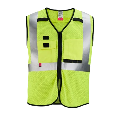 Milwaukee Tool AR/FR Cat. 1 Class 2 High Visibility Yellow Mesh Safety Vest 48-73-5204