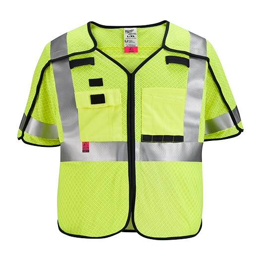 AR/FR Cat. 1 Class 3 Breakaway High Visibility Yellow Mesh Safety Vest (ANSI/CSA)
