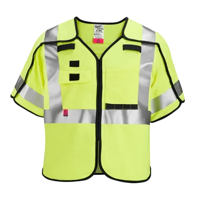Milwaukee Tool AR/FR Cat. 1 Class 3 Breakaway High Visibility Yellow Safety Vest (ANSI/CSA) 48-73-5334
