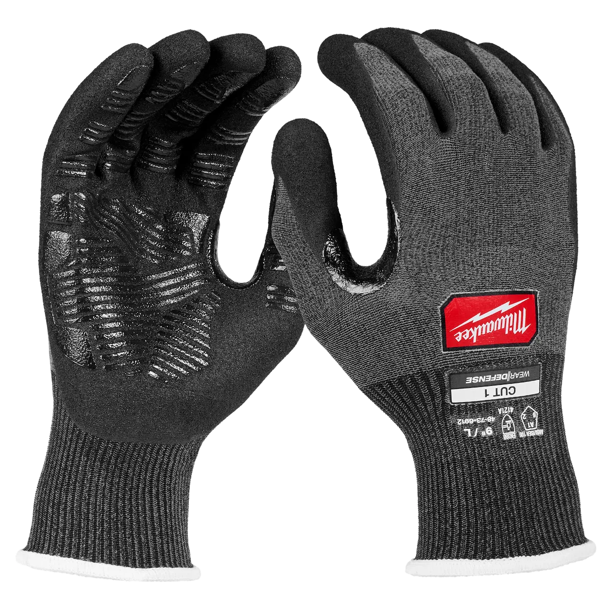 Milwaukee Tool Cut Level 1 Nitrile Dipped Gloves w/ WEAR-DEFENSE™ Protection 48-73-6912