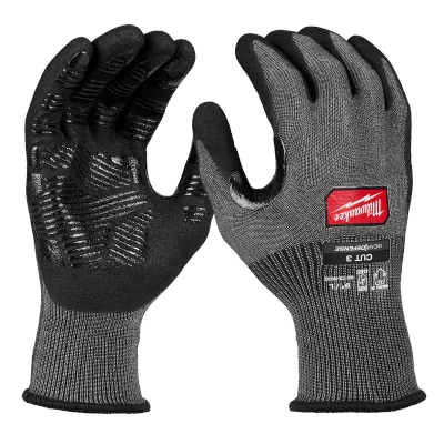 Milwaukee Tool Cut Level 3 High Dexterity Nitrile Dipped Gloves w/ WEAR-DEFENSE™ Protection 48-73-6931