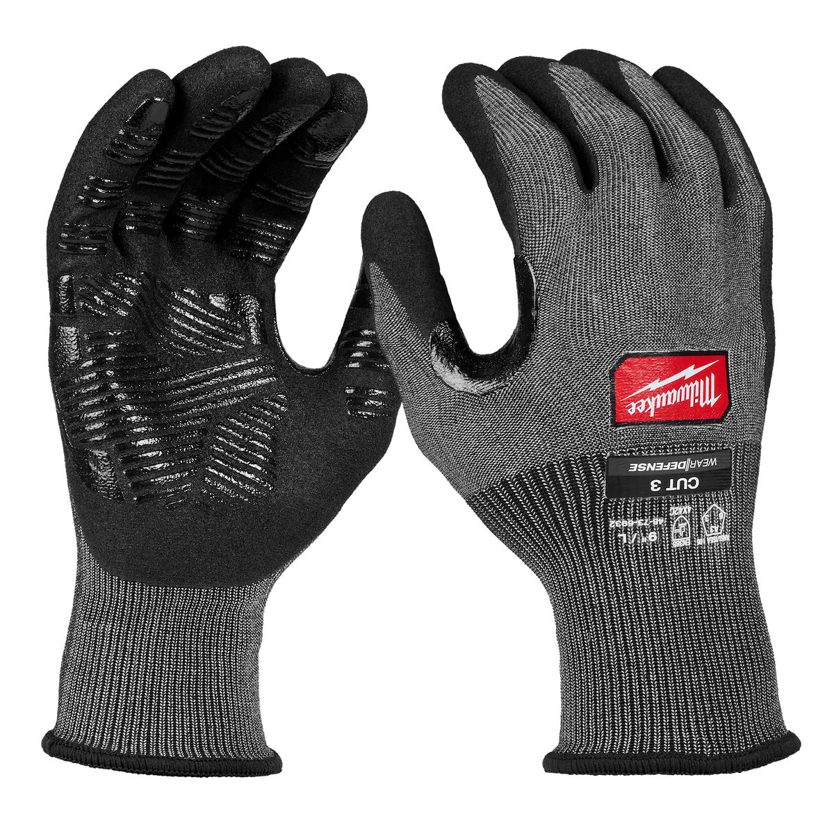 Milwaukee Tool Cut Level 3 High Dexterity Nitrile Dipped Gloves w/ WEAR-DEFENSE™ Protection 48-73-6934E