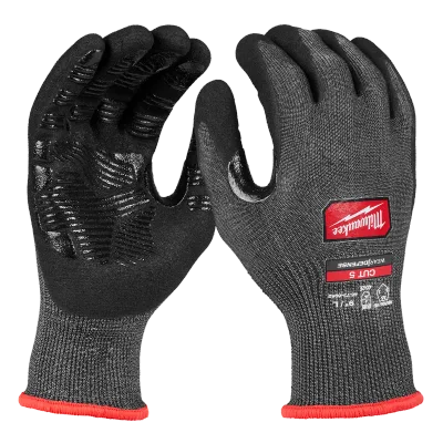 Milwaukee Tool Cut Level 5 High Dexterity Nitrile Dipped Gloves w/ WEAR-DEFENSE™ Protection 48-73-6951E
