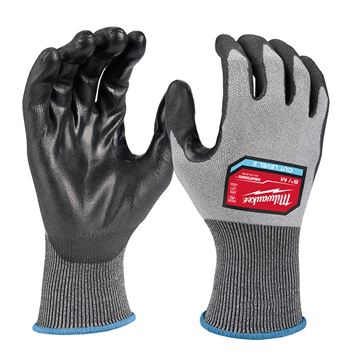 Milwaukee Tool Cut Level 2 High Dexterity Polyurethane Dipped Gloves 48-73-8720B