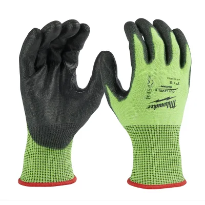 Milwaukee Tool Hi-Vis Cut Level 5 Polyurethane Dipped Gloves 48-73-8950B