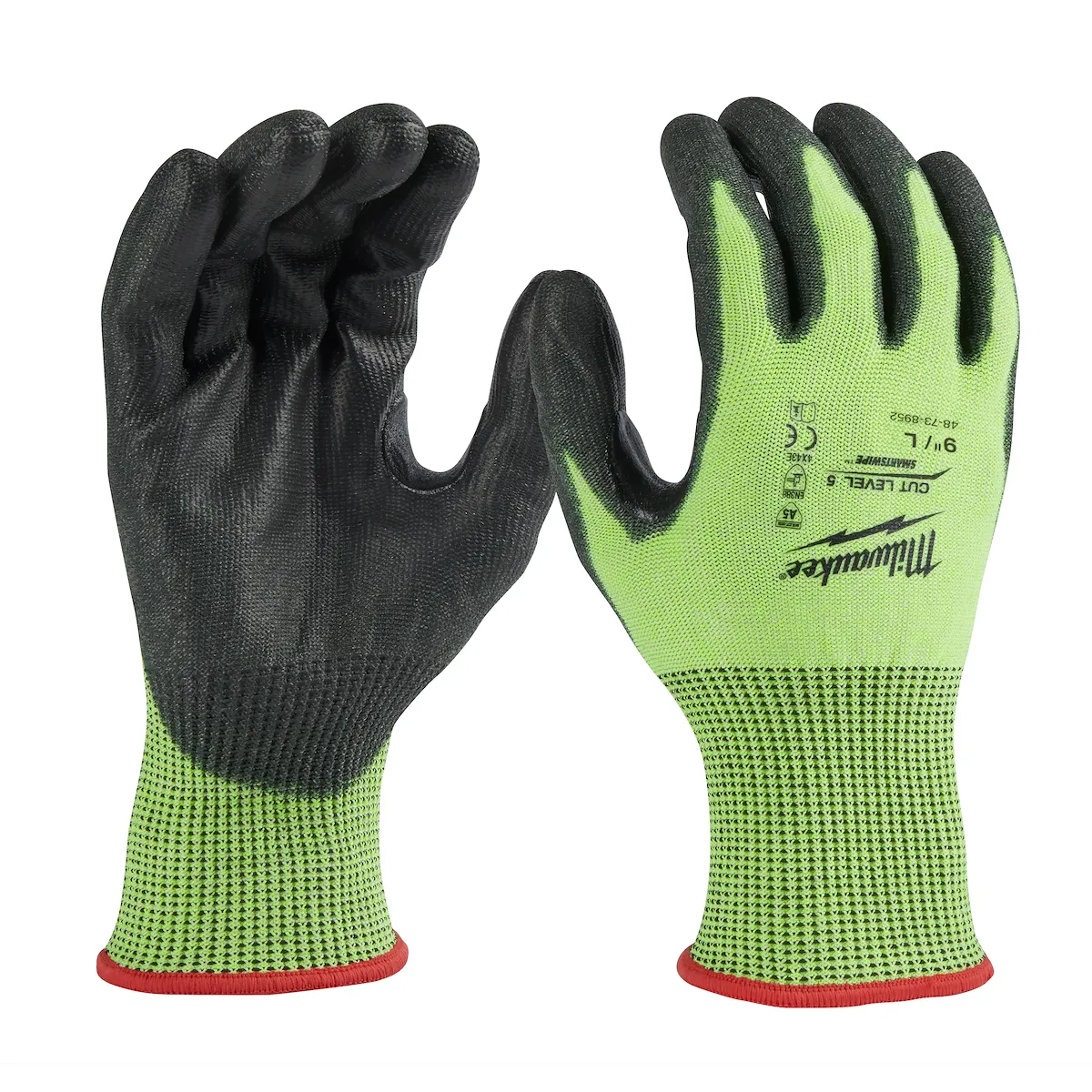 Milwaukee Tool Hi-Vis Cut Level 5 Polyurethane Dipped Gloves 48-73-8952