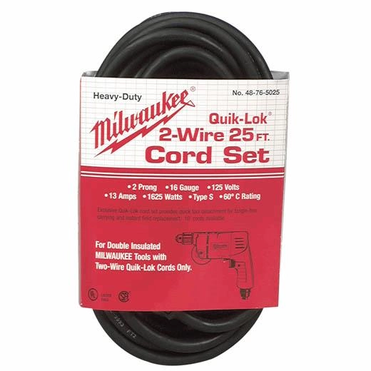 Milwaukee Tool 25' 2-Wire Quik-Lok® Cord 48-76-5025