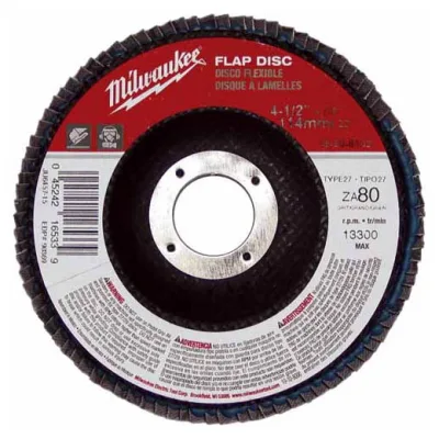 4-1/2" x 7/8" Flap Disc 80 Grit (Type 27)
