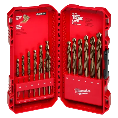 RED HELIX™ Cobalt Metric Drill Bit Set – 19PC