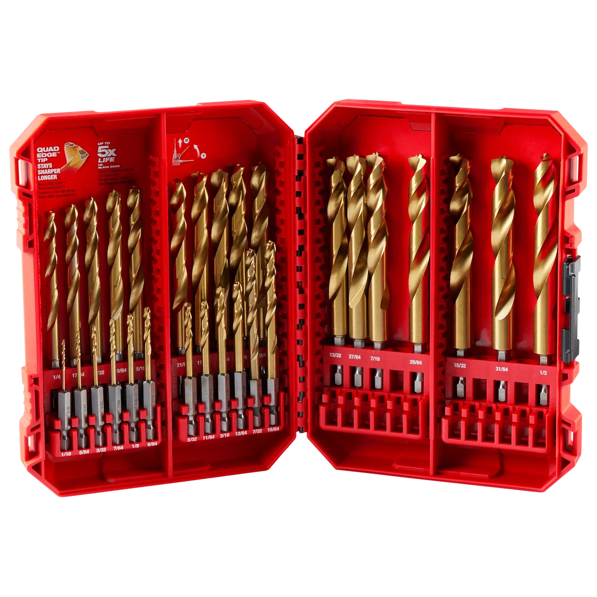 SHOCKWAVE Impact Duty™ RED HELIX™ Titanium Drill Bit Set - 29PC