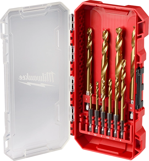 SHOCKWAVE Impact Duty™ RED HELIX™ Titanium Metric Drill Bit Set - 10PC