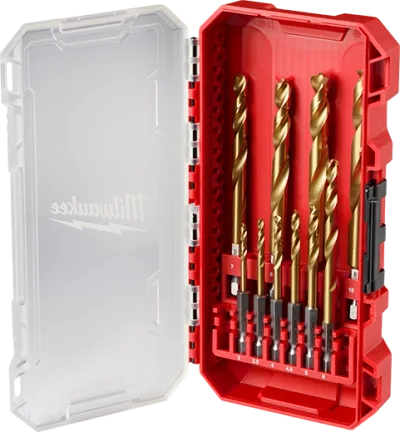 SHOCKWAVE Impact Duty™ RED HELIX™ Titanium Metric Drill Bit Set - 10PC