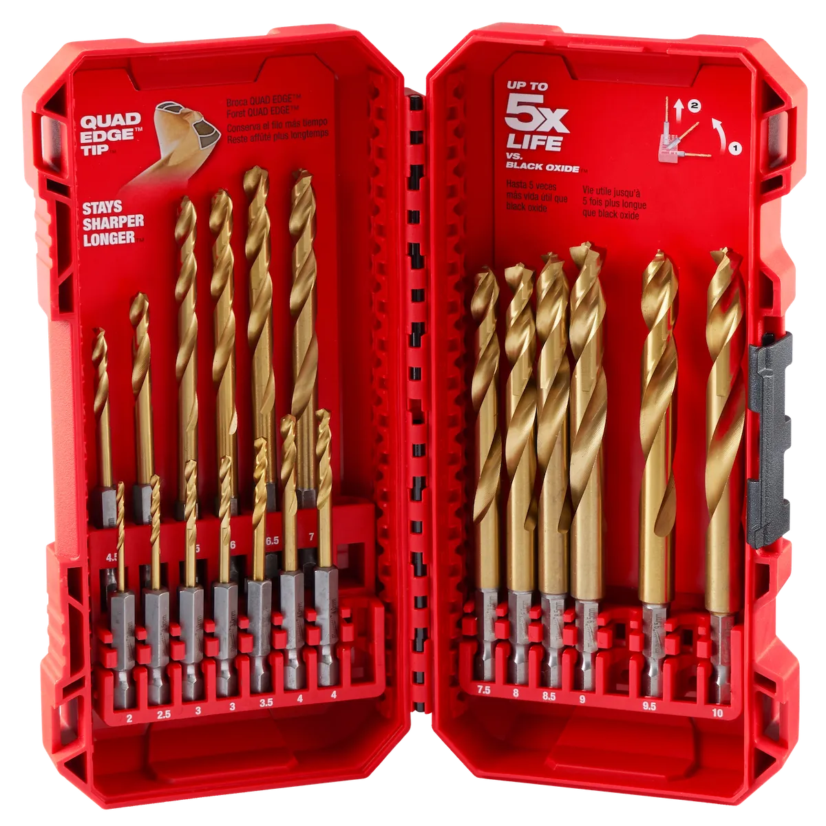 SHOCKWAVE Impact Duty™ RED HELIX™ Titanium Metric Drill Bit Set - 19PC
