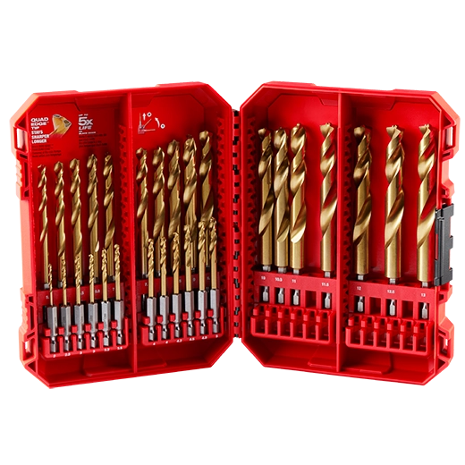 SHOCKWAVE Impact Duty™ RED HELIX™ Titanium Metric Drill Bit Set - 29PC