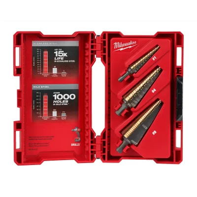3PC Cobalt Step Drill Bit Set