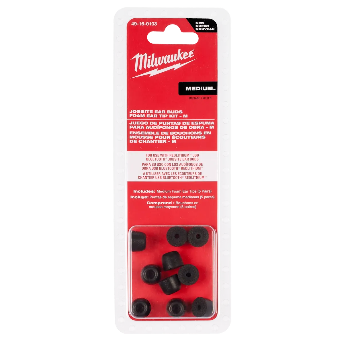 Medium Jobsite Ear Buds Foam Ear Tip Kit