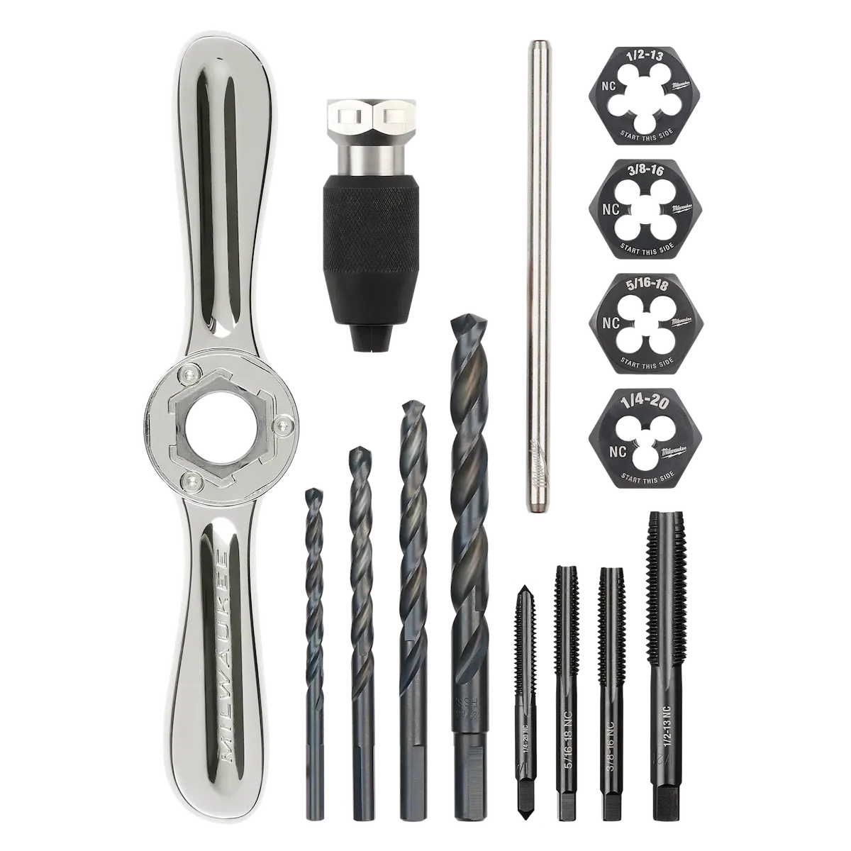 (15PC) SAE Tap & Die Set w/ Hex-LOK™ 2-IN-1 Handle