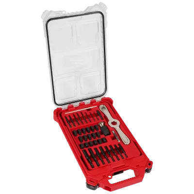 (38PC) SAE Tap & Die PACKOUT™ Set w/ Hex-LOK™ 2-IN-1 Handle