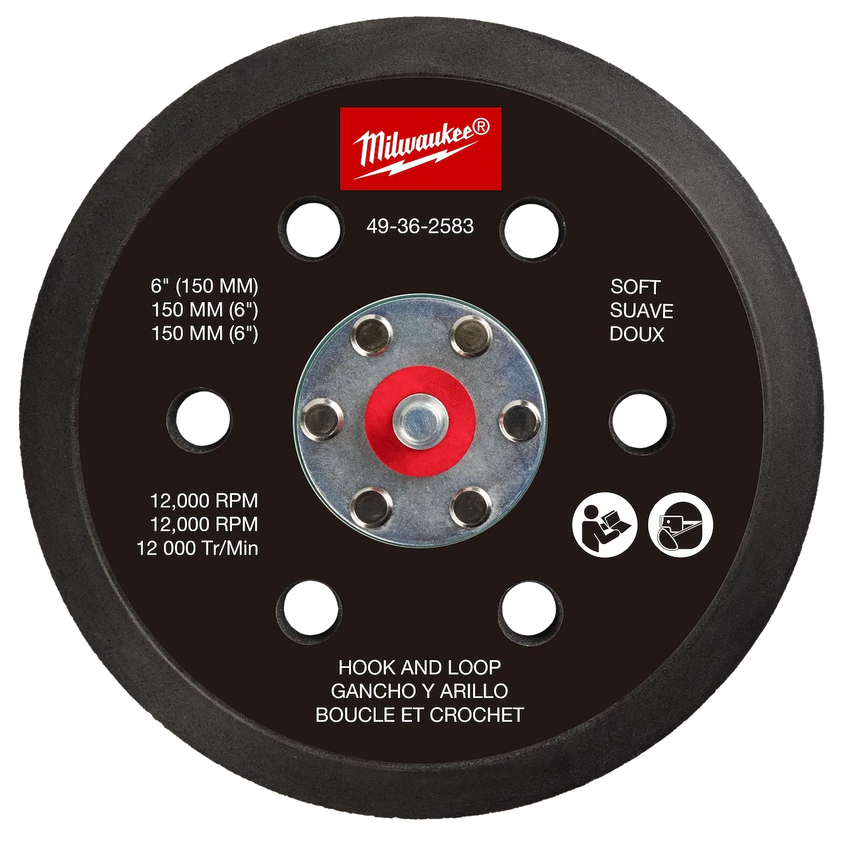6" Hook & Loop Sander Backing Pad (Soft)