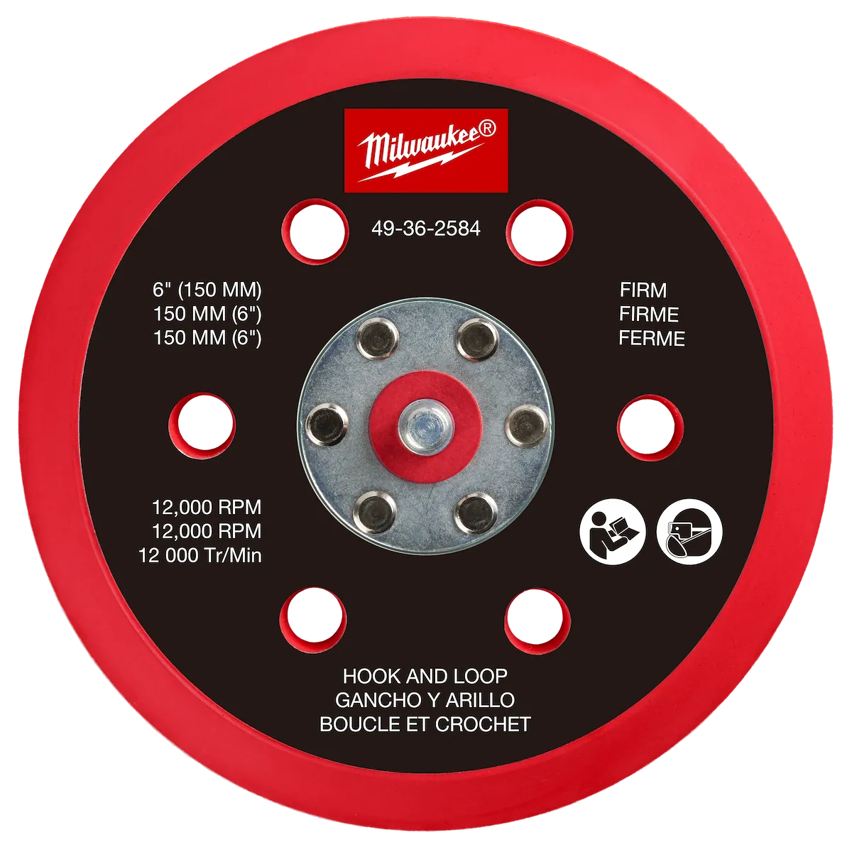 6" Hook & Loop Sander Backing Pad (Firm)