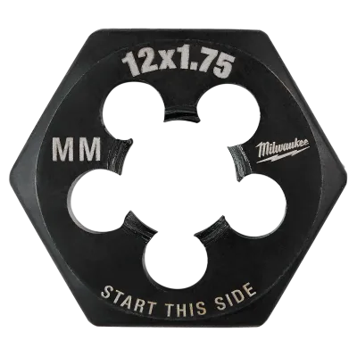M12-1.75 mm 1-Inch Hex Threading Die