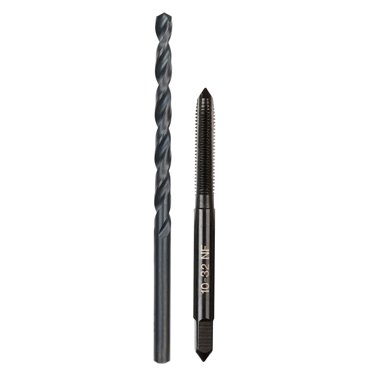 10-32 NF Straight Flute Plug Tap & #21 Drill Bit