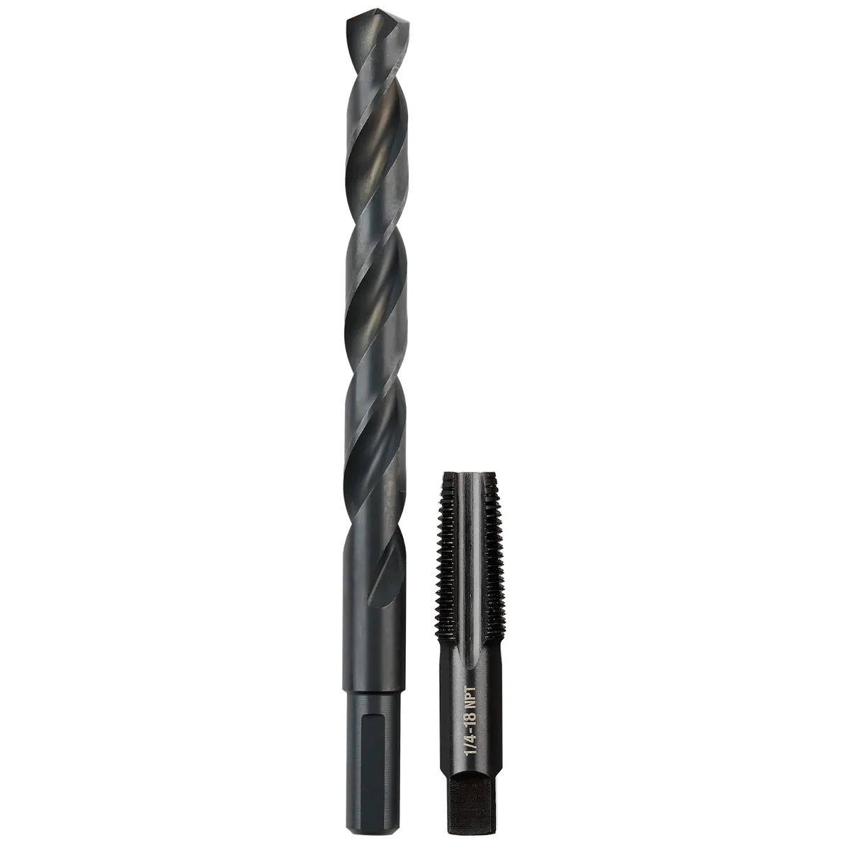 1/4"-18 NPT Straight Flute Plug Tap & 7/16" Drill Bit