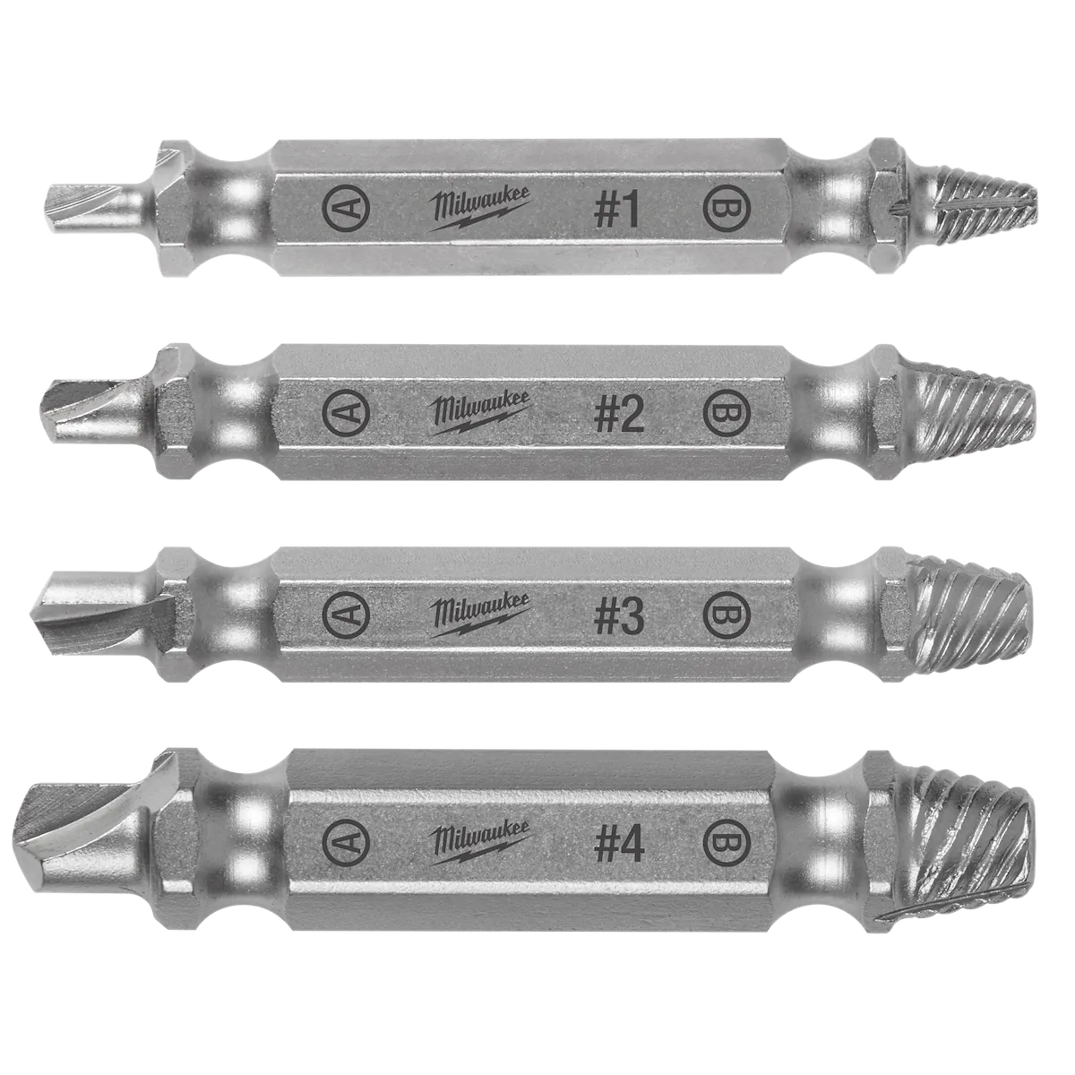 (4PC) M2 Steel Screw Extractor Set