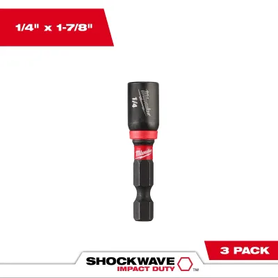 SHOCKWAVE Impact Duty™ ¼” x 1-7/8” Magnetic Nut Driver 3PK