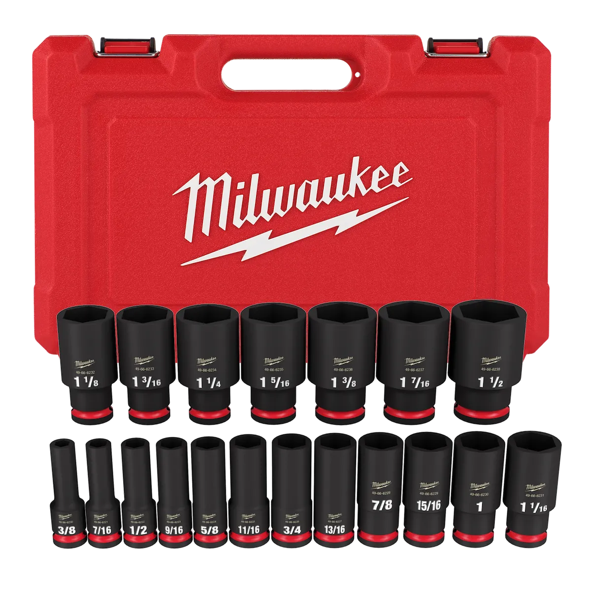 Milwaukee Tool SHOCKWAVE™ Impact Duty 1/2" Drive 6 Point Socket Sets 49-66-7012
