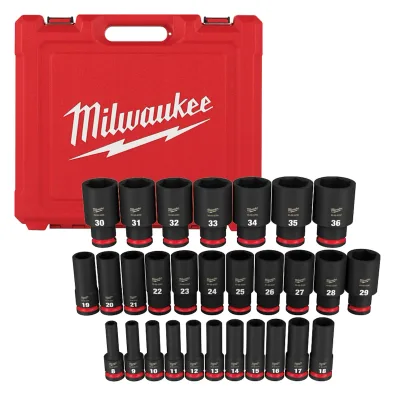 Milwaukee Tool SHOCKWAVE Impact Duty 1/2" Drive 6 Point Socket Sets 49-66-7015