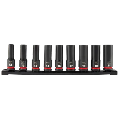 (9PC) SHOCKWAVE Impact Duty™ 1/2" Drive Metric Deep 6 Point Socket Set