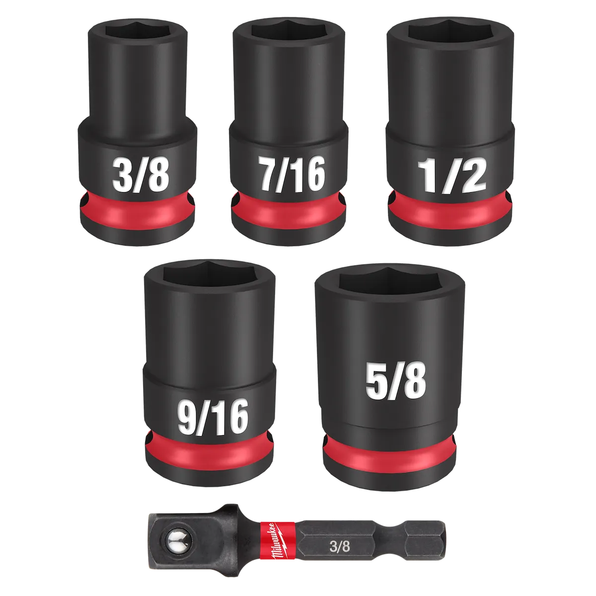 (6PC) SHOCKWAVE Impact Duty™ 3/8" Drive SAE Standard Socket Set