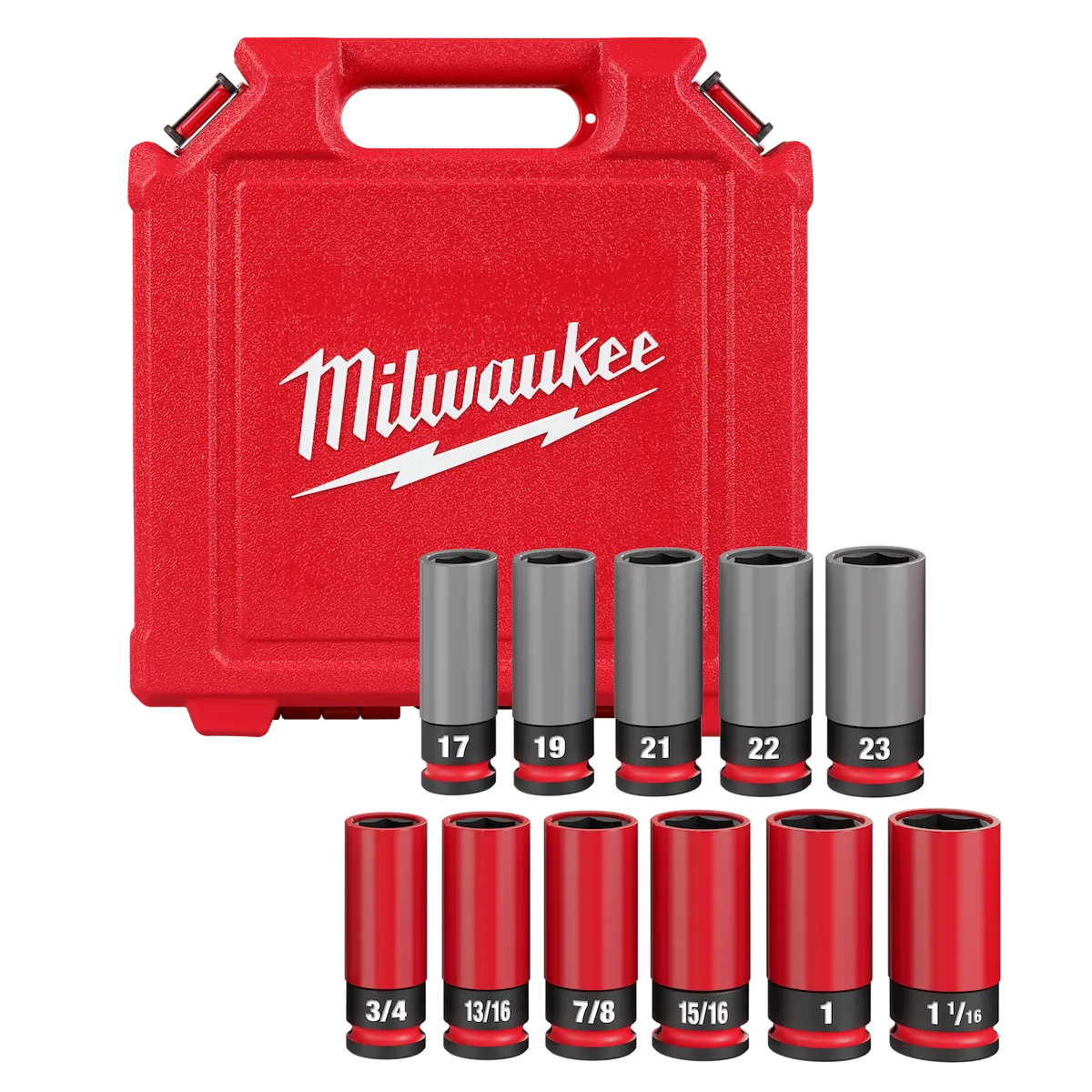 (11PC) SHOCKWAVE Impact Duty™ 1/2 Drive SAE & Metric Lug Nut Wheel Socket Set