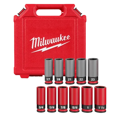 (11PC) SHOCKWAVE Impact Duty™ 1/2 Drive SAE & Metric Lug Nut Wheel Socket Set