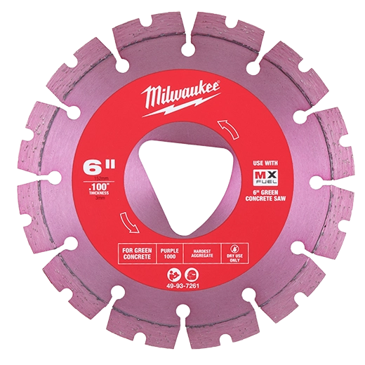 Purple 6” x .100” Diamond Blade for Green Concrete