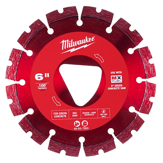 Red 6” x .100” Diamond Blade for Green Concrete