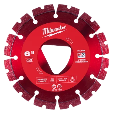 Red 6” x .100” Diamond Blade for Green Concrete