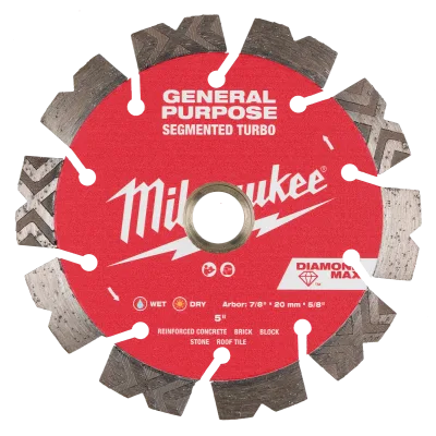 5" DIAMOND MAX™ Segmented Turbo, General Purpose Diamond Blade