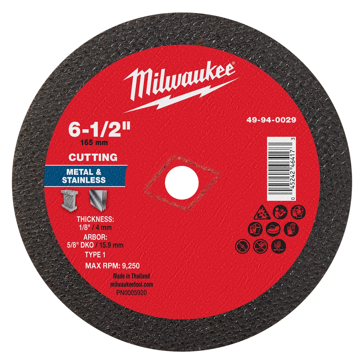 6-1/2" x 1/8" x 5/8" DKO Metal Cut Off Wheel -Type 1
