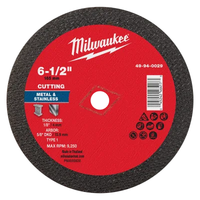 6-1/2" x 1/8" x 5/8" DKO Metal Cut Off Wheel -Type 1