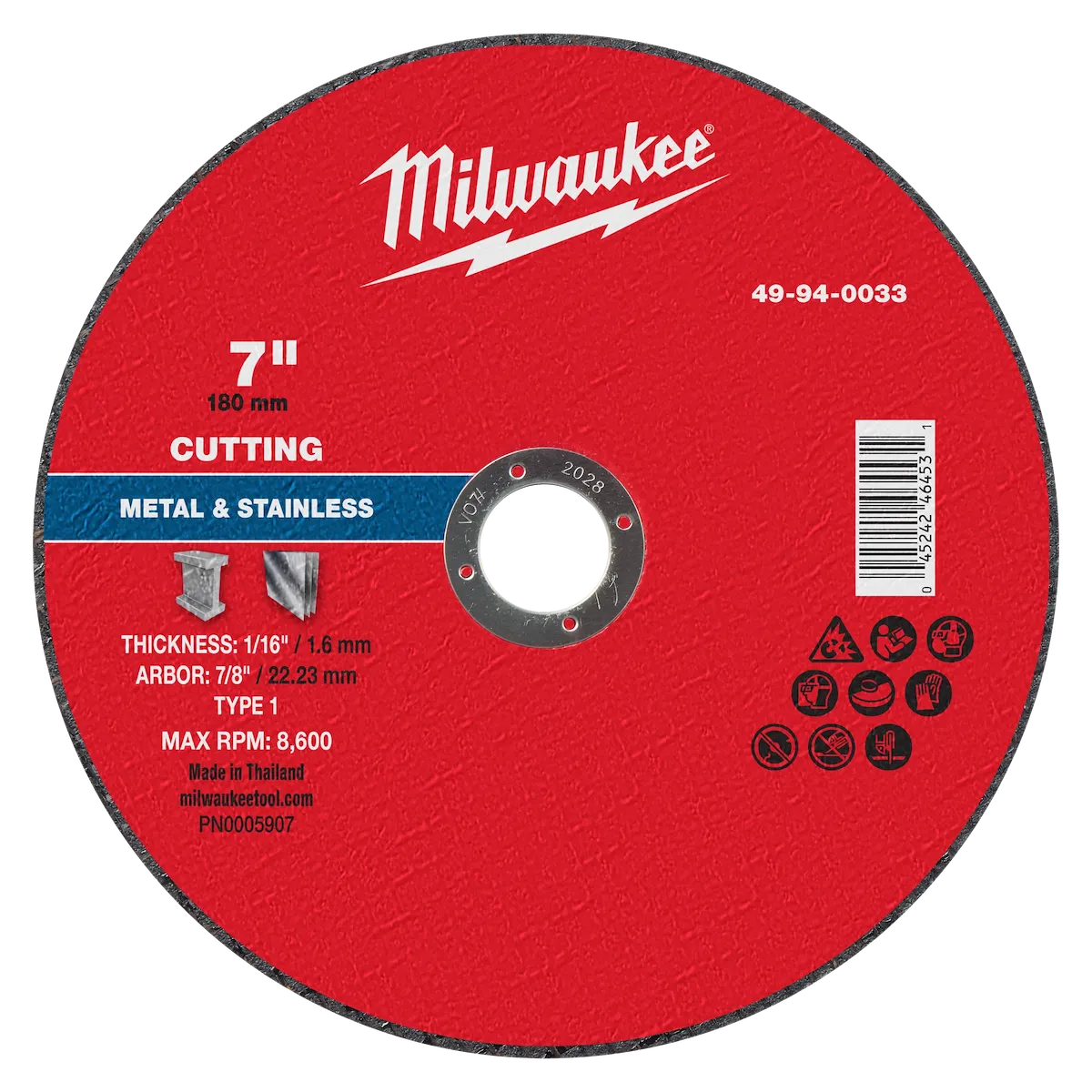 7" x 1/16" x 7/8" Metal Cut Off Wheel -Type 1