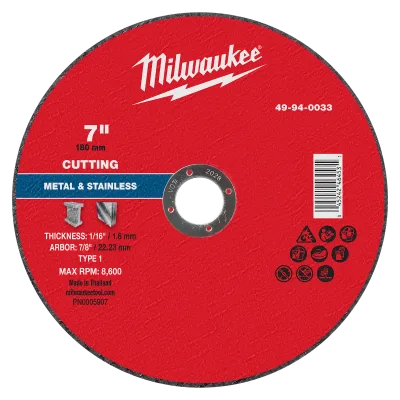 7" x 1/16" x 7/8" Metal Cut Off Wheel -Type 1