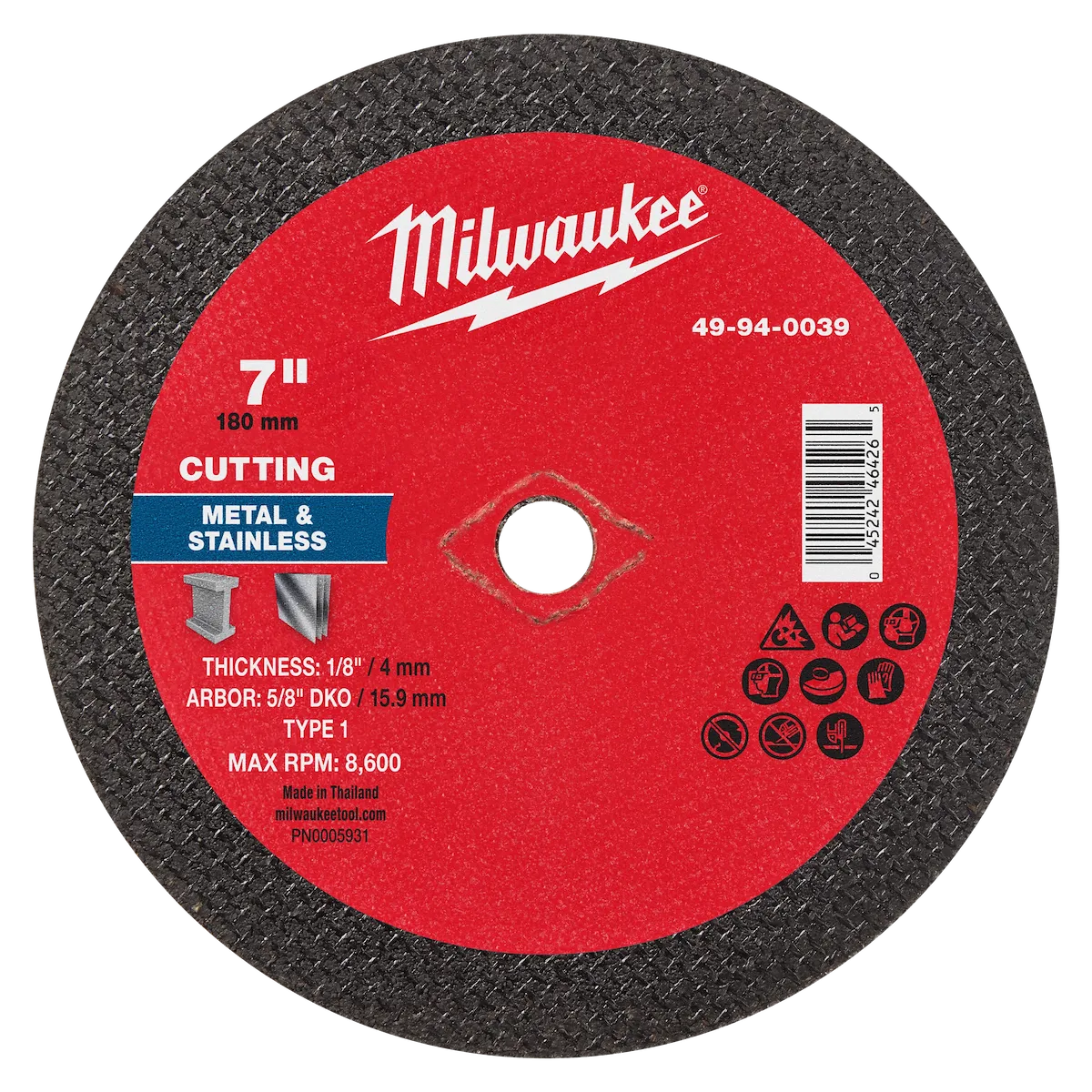 7" x 1/8" x 5/8" DKO Metal Cut Off Wheel -Type 1