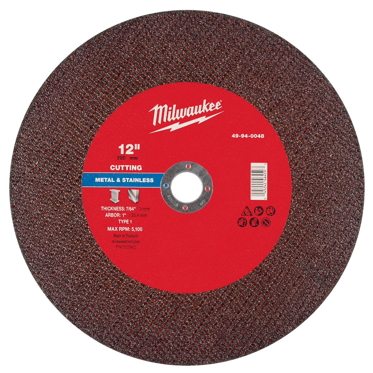 12" x 7/64" x 1" Metal Cut Off Wheel -Type 1
